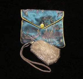 1900's Sterling Silver Compact Purse Vintage Powder Compact Change Or Coin Purse