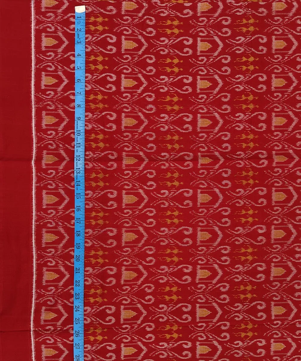 2.5 m Red handwoven sambalpuri cotton kurta material