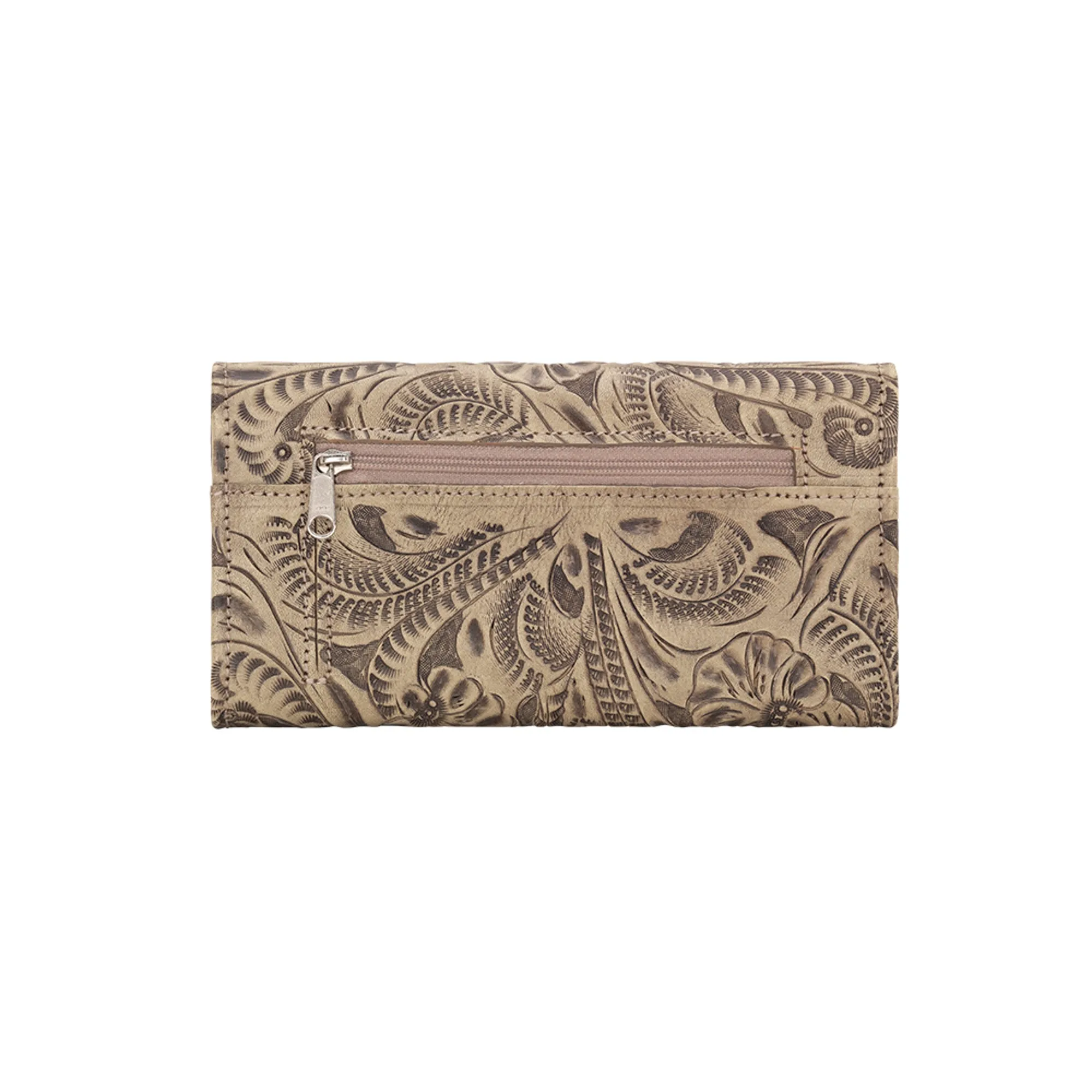 American West Saddle Ridge Sand Leather Trifold Wallet