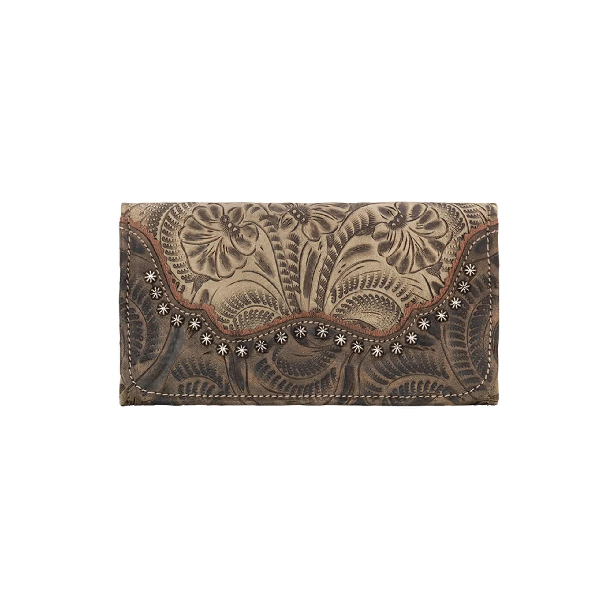 American West Saddle Ridge Sand Leather Trifold Wallet