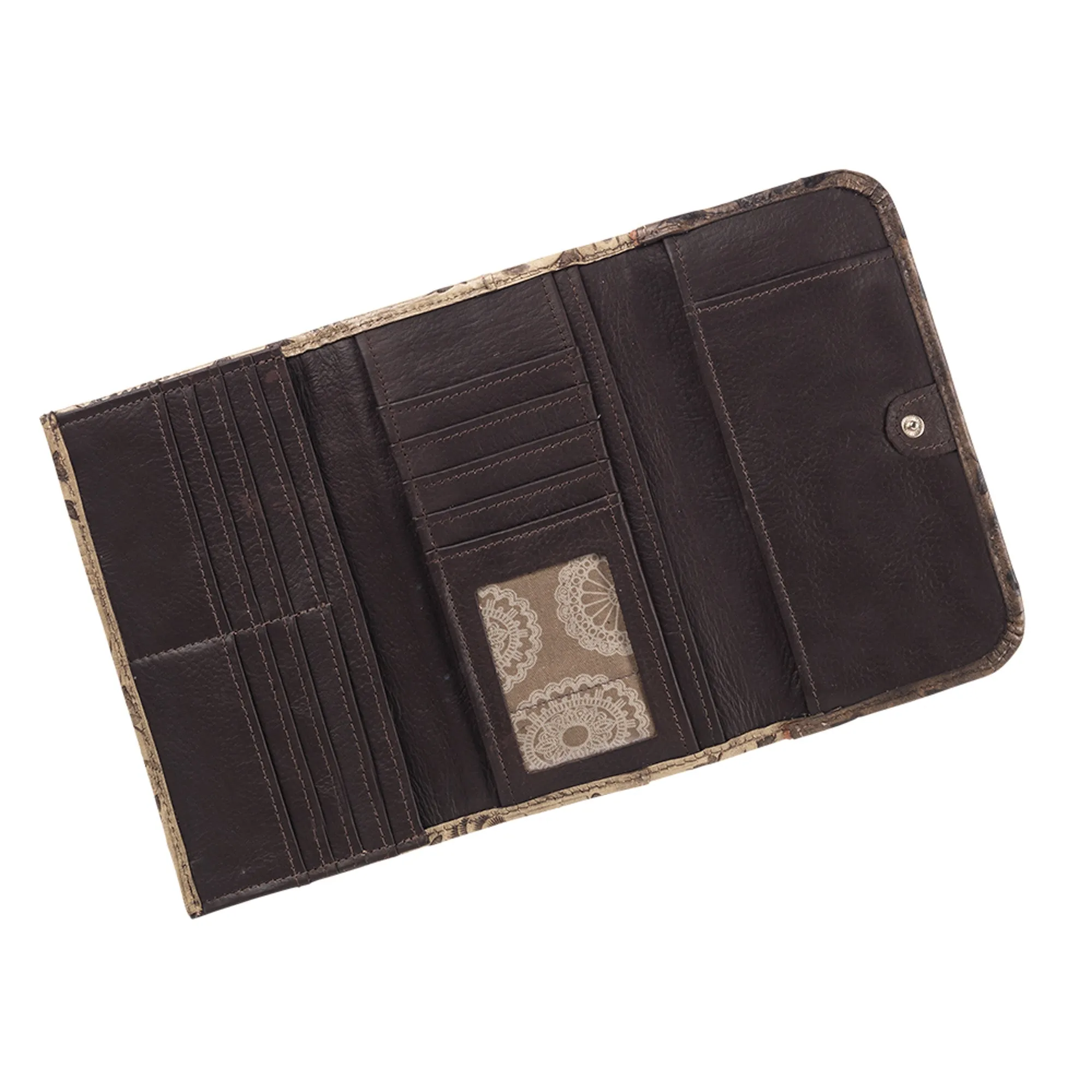 American West Saddle Ridge Sand Leather Trifold Wallet