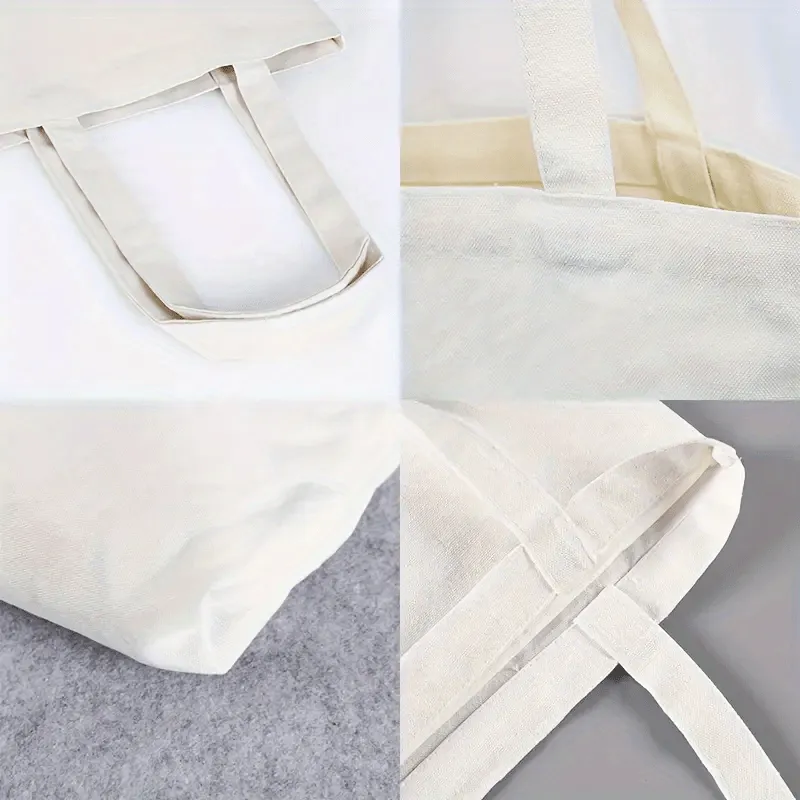Christmas-Themed Women's Fashion Canvas Tote Bag - Machine Washable, Open Top