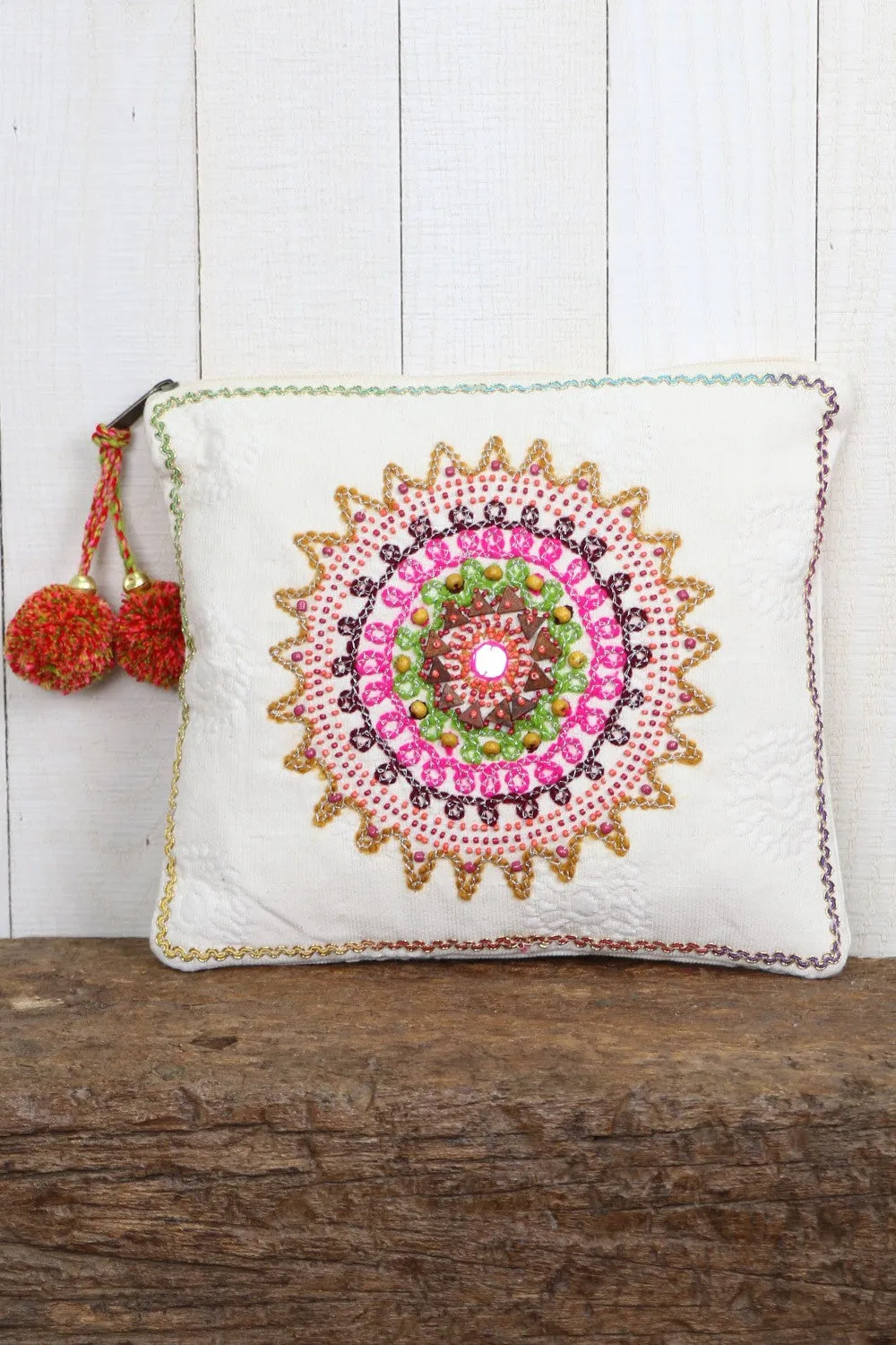 Clutch Bag With Pom Pom Tassel