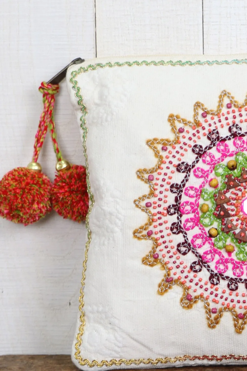 Clutch Bag With Pom Pom Tassel