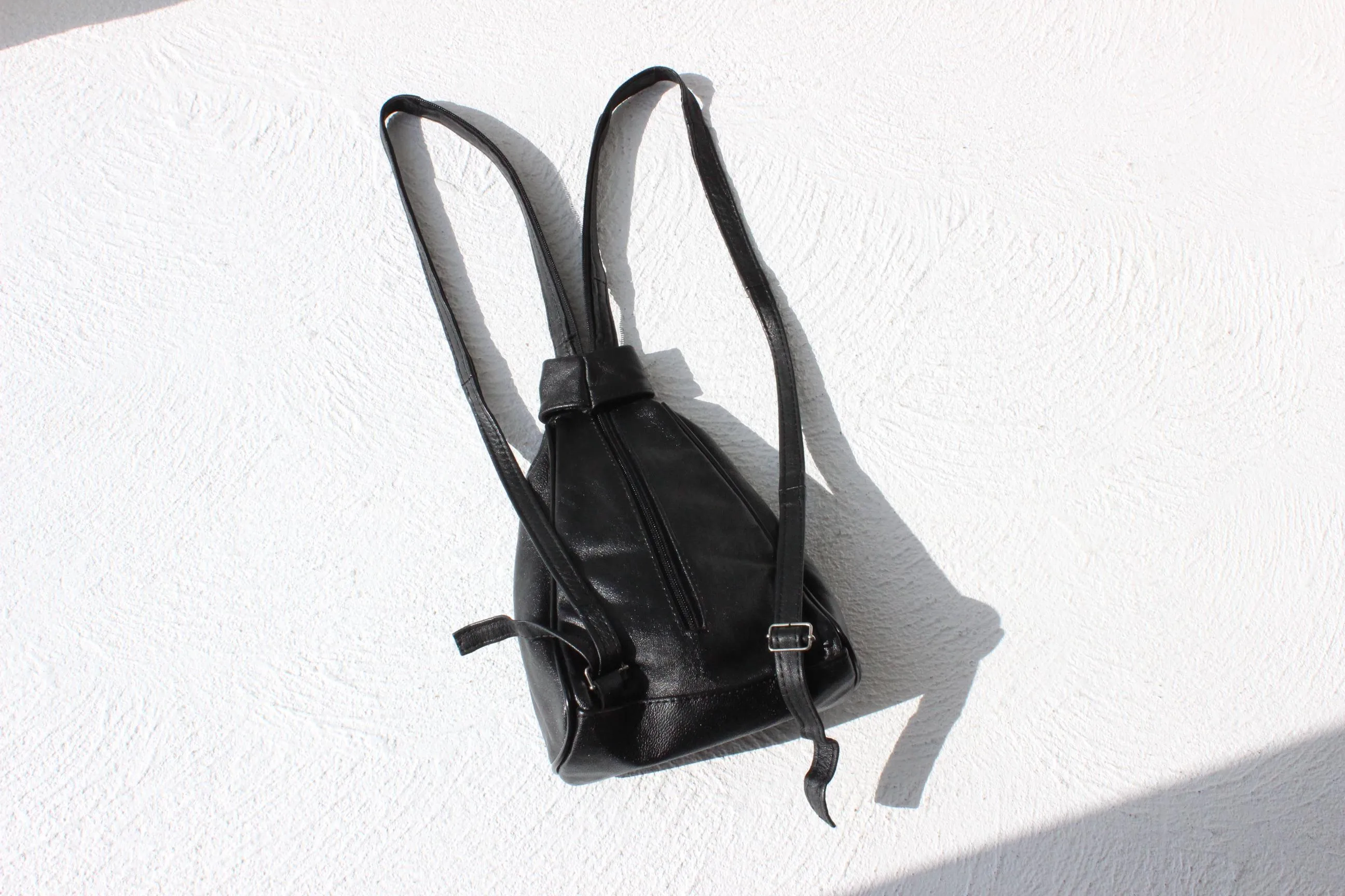 Convertible 90s Italian Leather Triangular Backpack