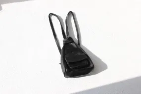 Convertible 90s Italian Leather Triangular Backpack