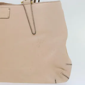FENDI Hand Bag Suede Leather 2way Beige Auth 48745