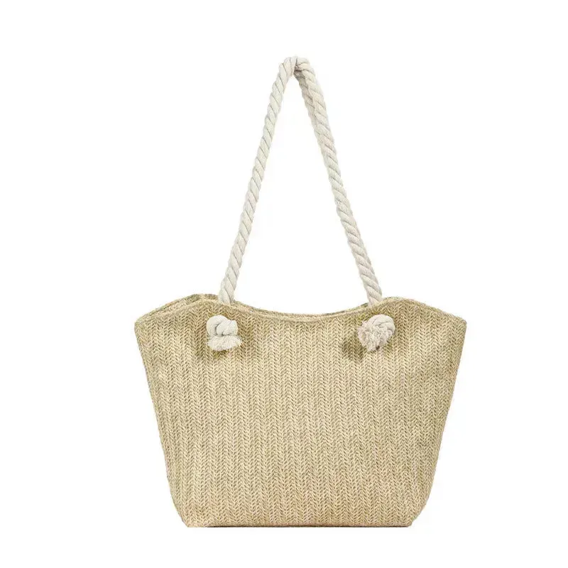 Large Capacity Straw Beach Shoulder Bag Shopping Bag