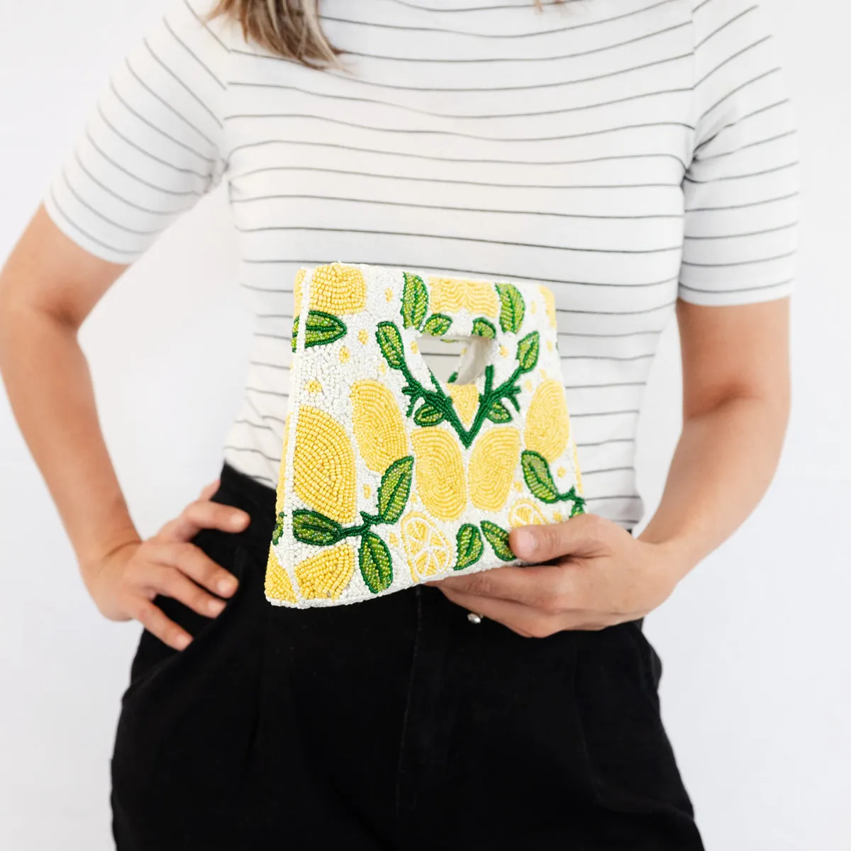 Lemon Beaded Purse