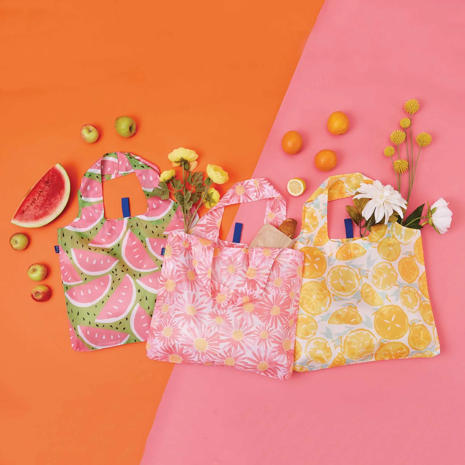 Lemon Slices Blu Bag Reusable Shopping Bag - Machine Washable