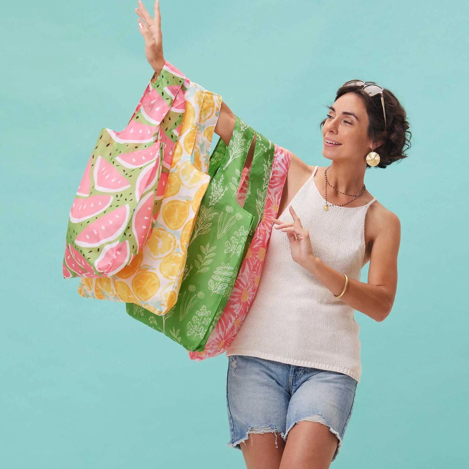 Lemon Slices Blu Bag Reusable Shopping Bag - Machine Washable