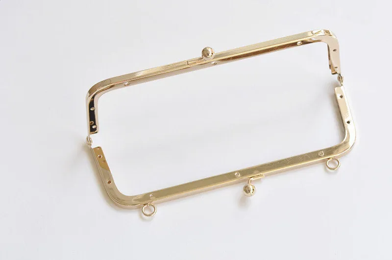 Light Gold Purse Frame With Screws 20cm x 7cm
