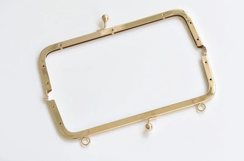 Light Gold Purse Frame With Screws 20cm x 7cm