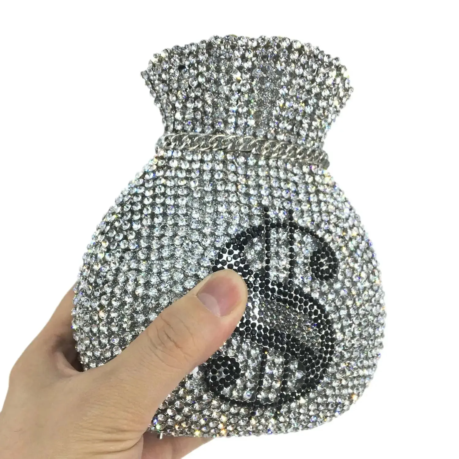 Luxury Bling Crystal Diamond Money 💰 Sign Dollar Clutch Purse
