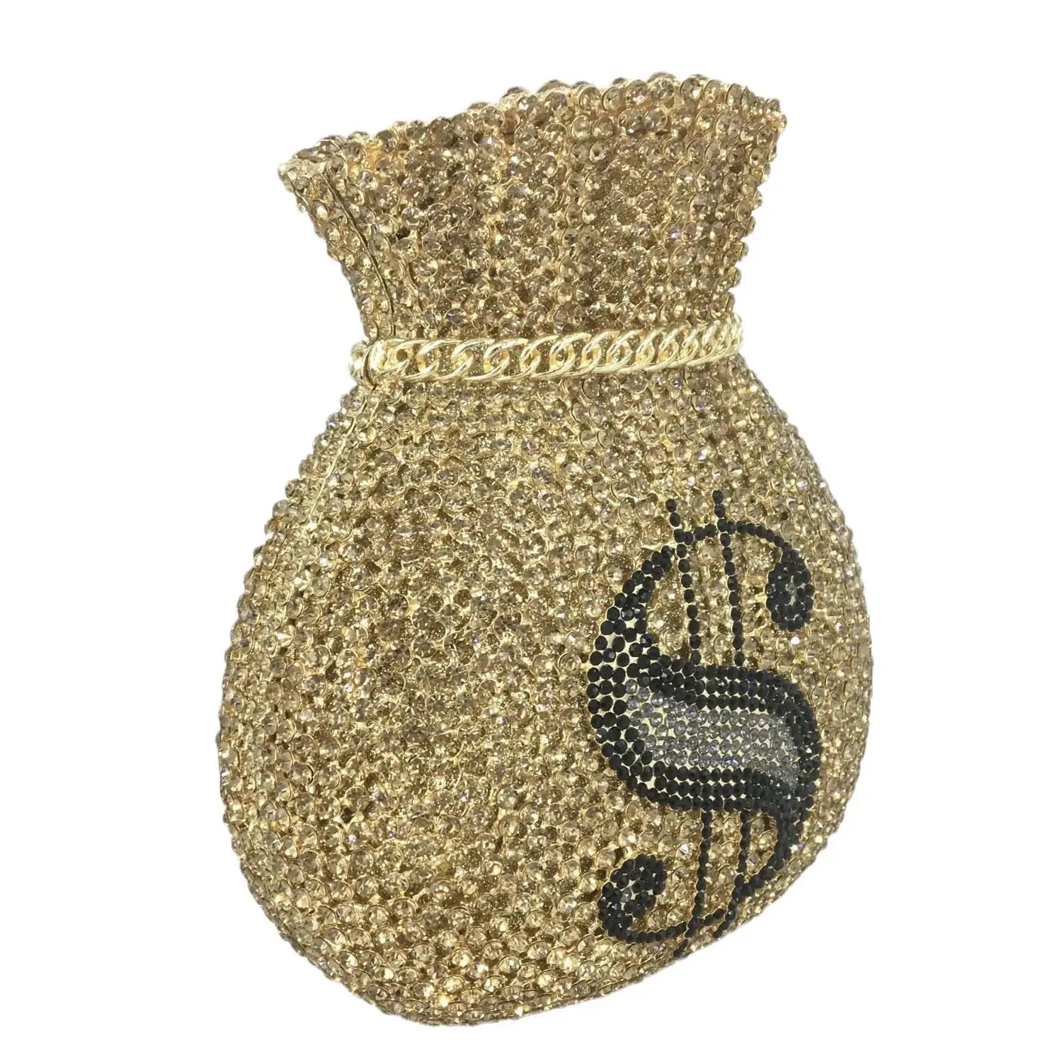 Luxury Bling Crystal Diamond Money 💰 Sign Dollar Clutch Purse