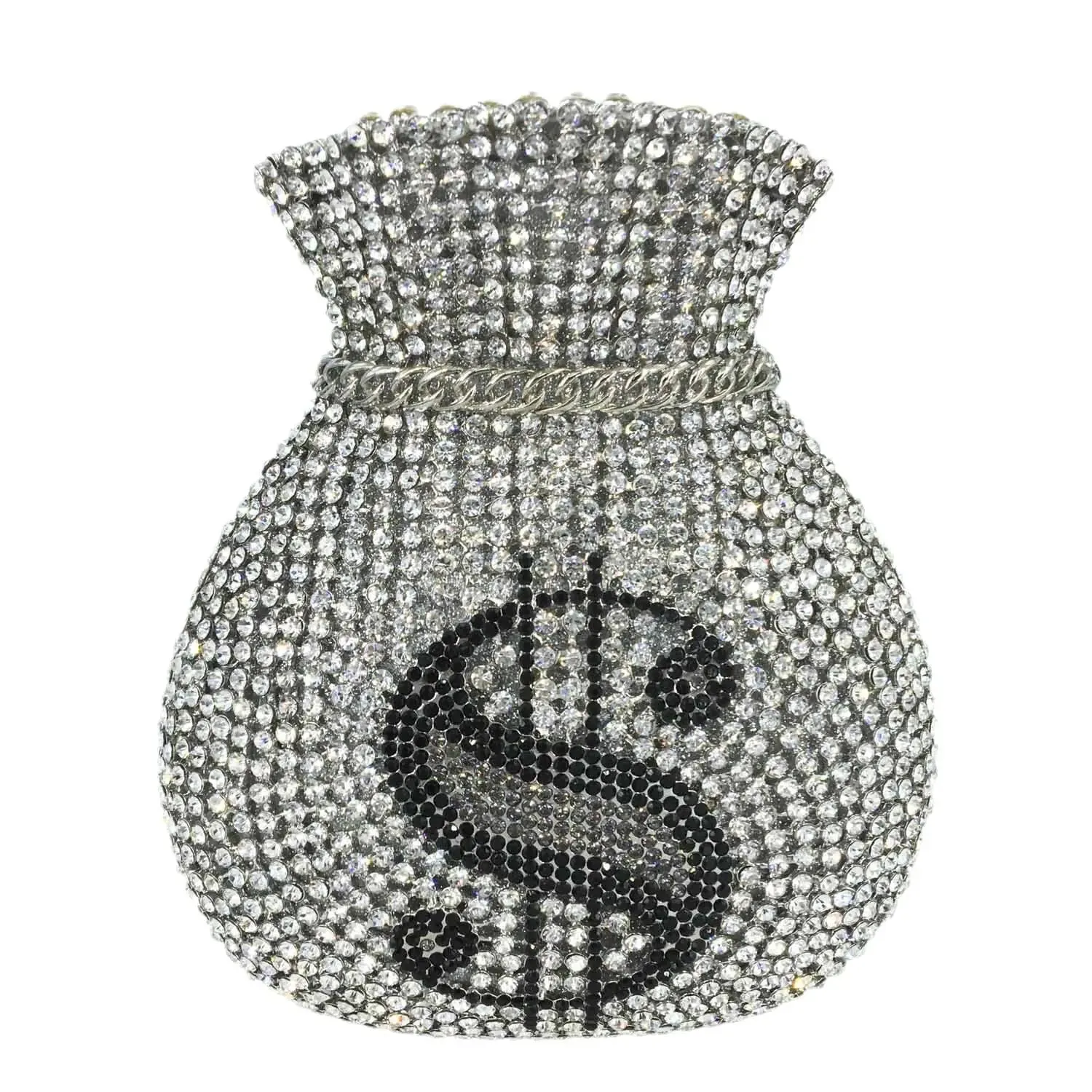 Luxury Bling Crystal Diamond Money 💰 Sign Dollar Clutch Purse