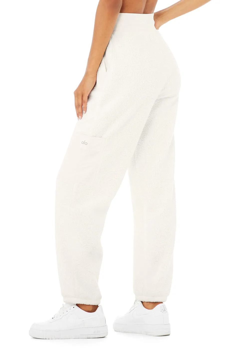 Micro Sherpa High-Waist Solstice Sweatpant - Ivory