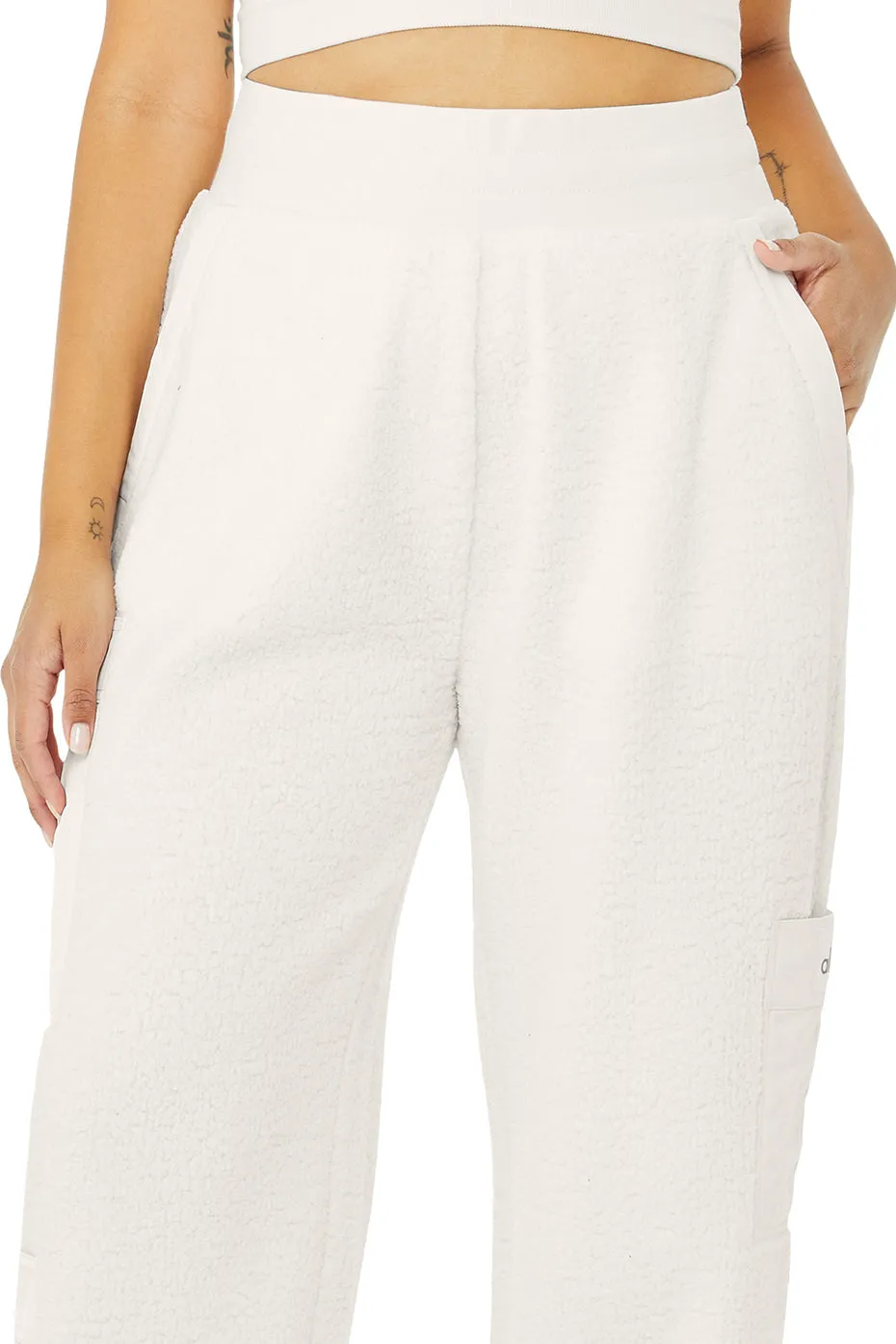 Micro Sherpa High-Waist Solstice Sweatpant - Ivory