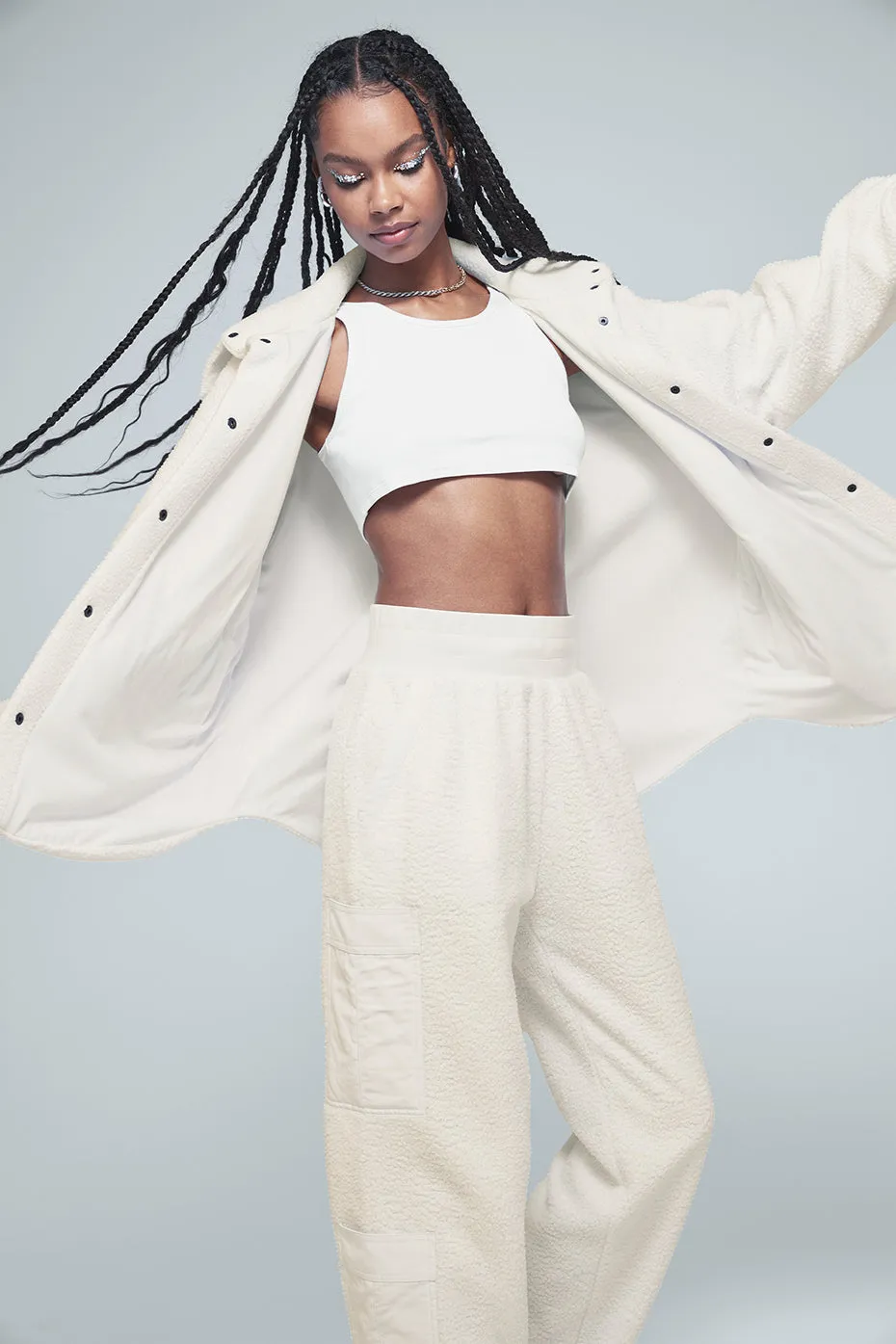 Micro Sherpa High-Waist Solstice Sweatpant - Ivory