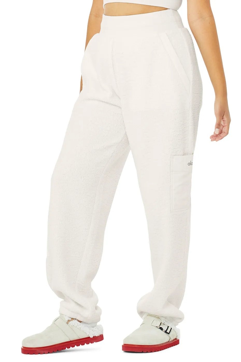 Micro Sherpa High-Waist Solstice Sweatpant - Ivory