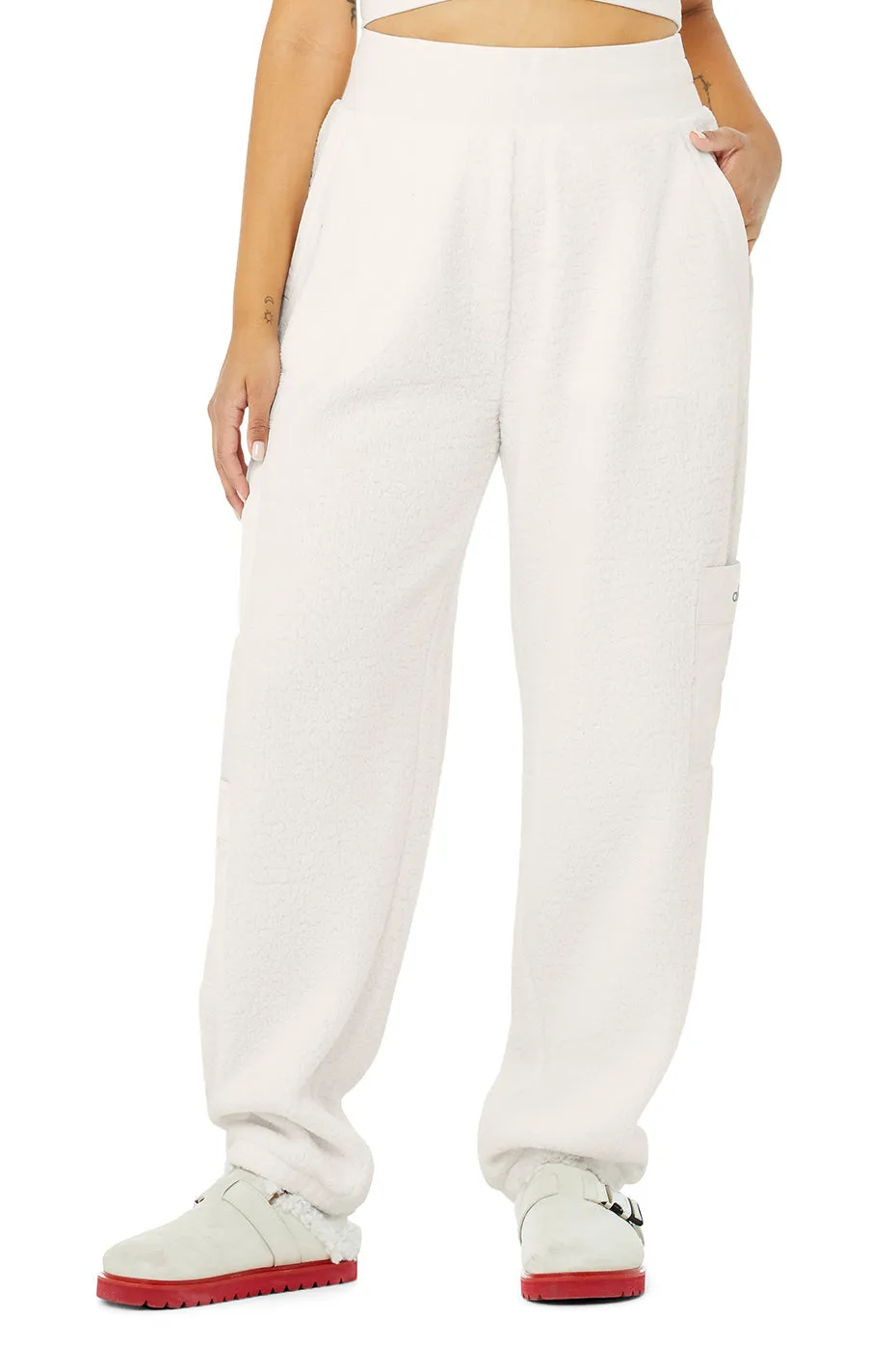 Micro Sherpa High-Waist Solstice Sweatpant - Ivory