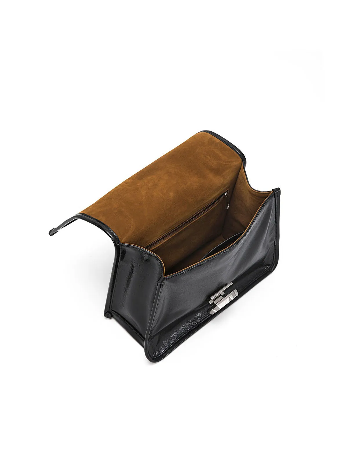 Smting | Medium Slouchy Leather Handbag With Chocolate Lock