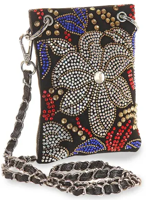 The Resort Colorful Rhinestone Petite Crossbody Sling: Black