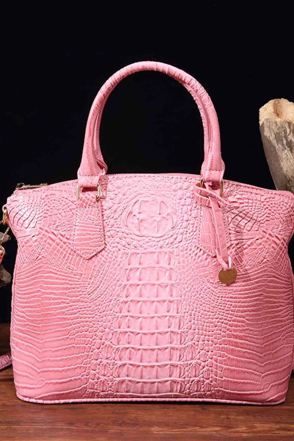 Vegan Leather Croc Embossed Handbag