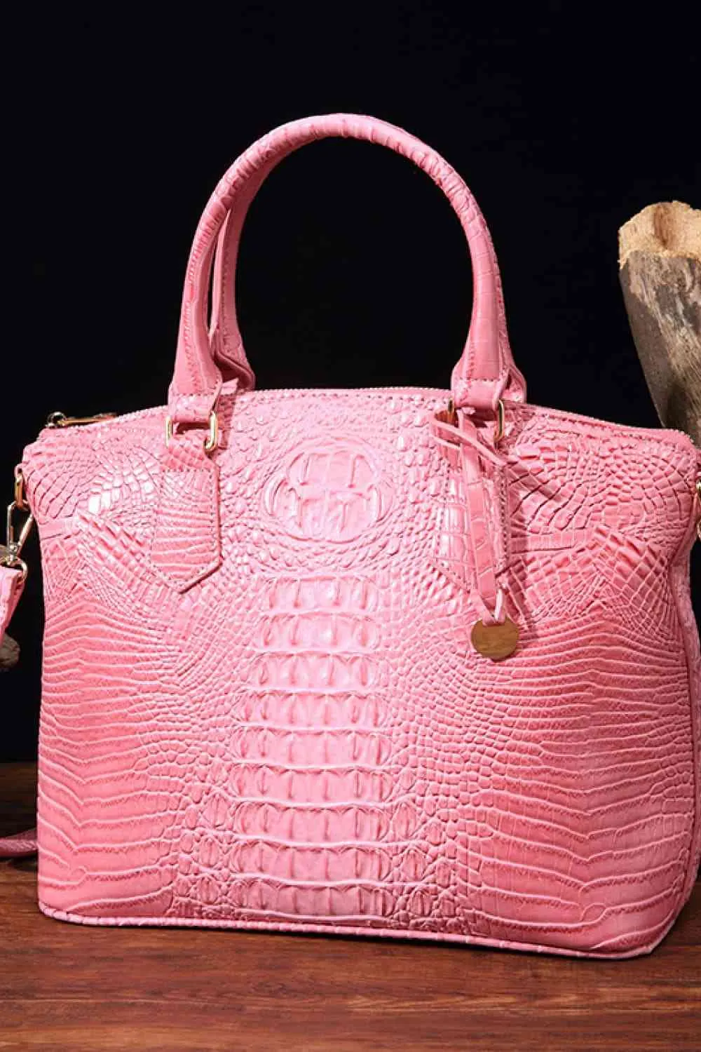 Vegan Leather Croc Embossed Handbag