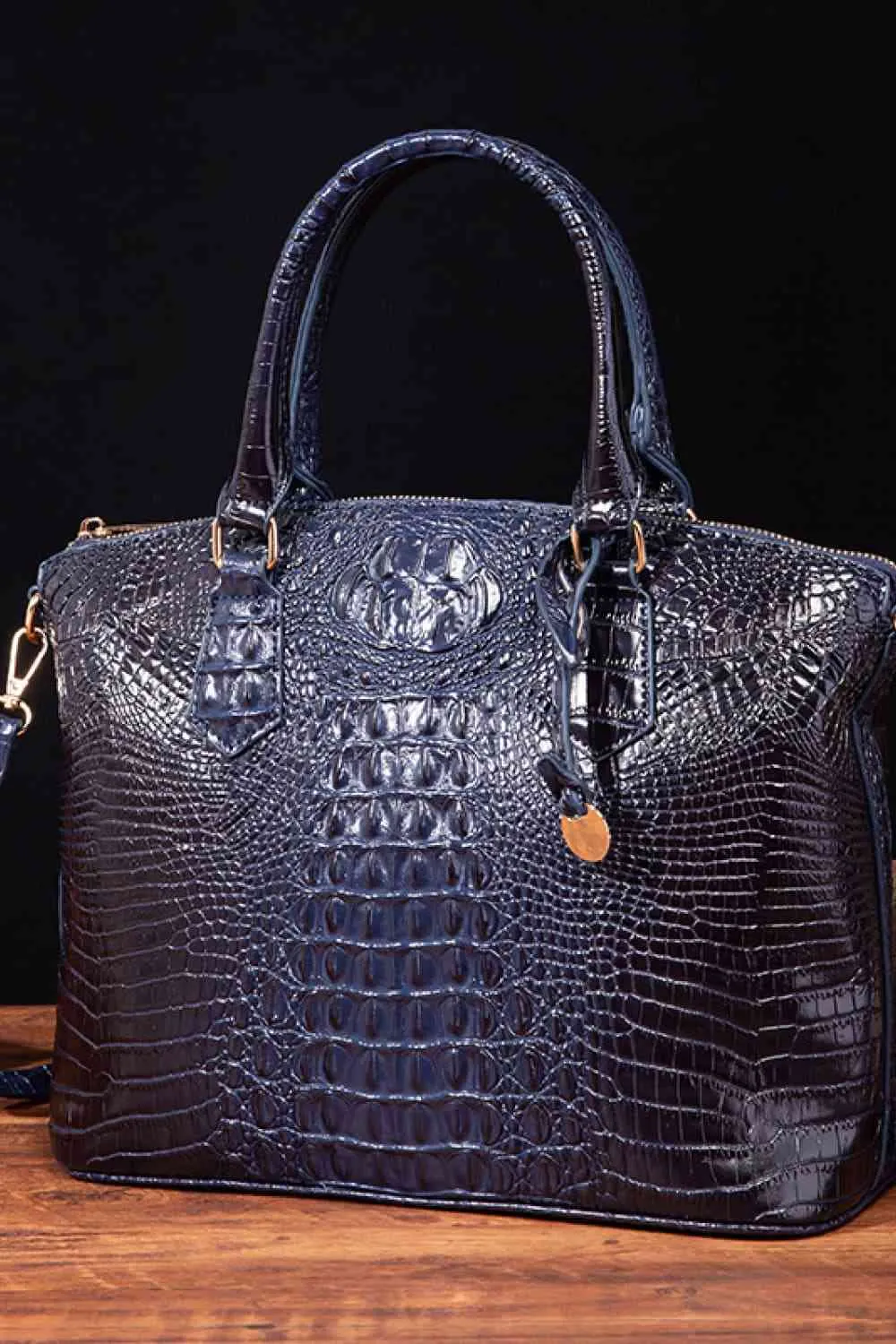 Vegan Leather Croc Embossed Handbag