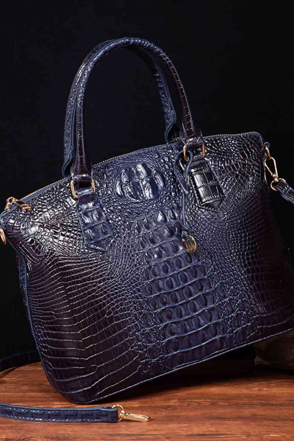 Vegan Leather Croc Embossed Handbag