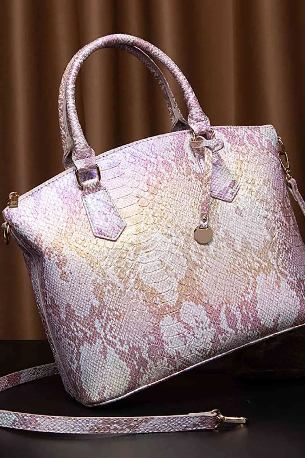 Vegan Leather Croc Embossed Handbag